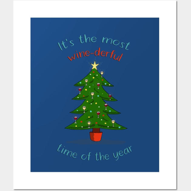 Most wine-derful time of the year Christmas print Wall Art by Maddybennettart